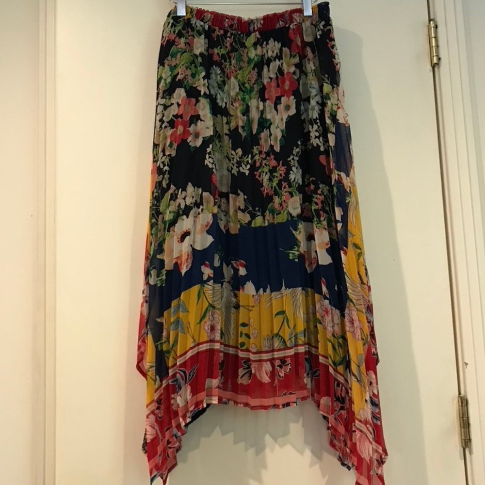 Anthropology Handkerchief Hem Floral Skirt
